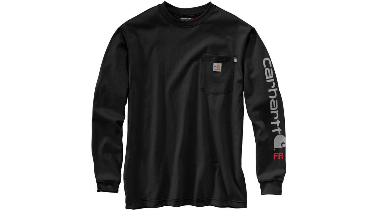Flame Resistant Carhartt Force® Loose Fit Midweight Long-Sleeve Logo Graphic T-Shirt