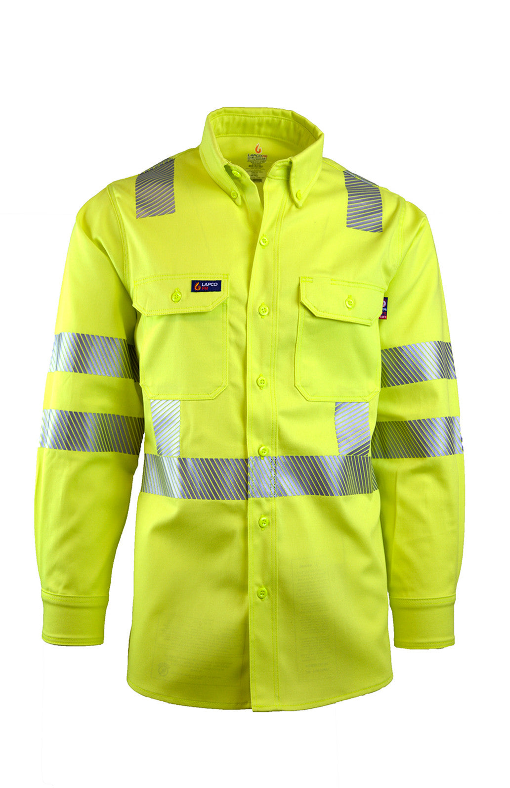 LAPCO - 7oz 100% Cotton Twill FR Uniform Shirt w/ Hi Viz Striping
