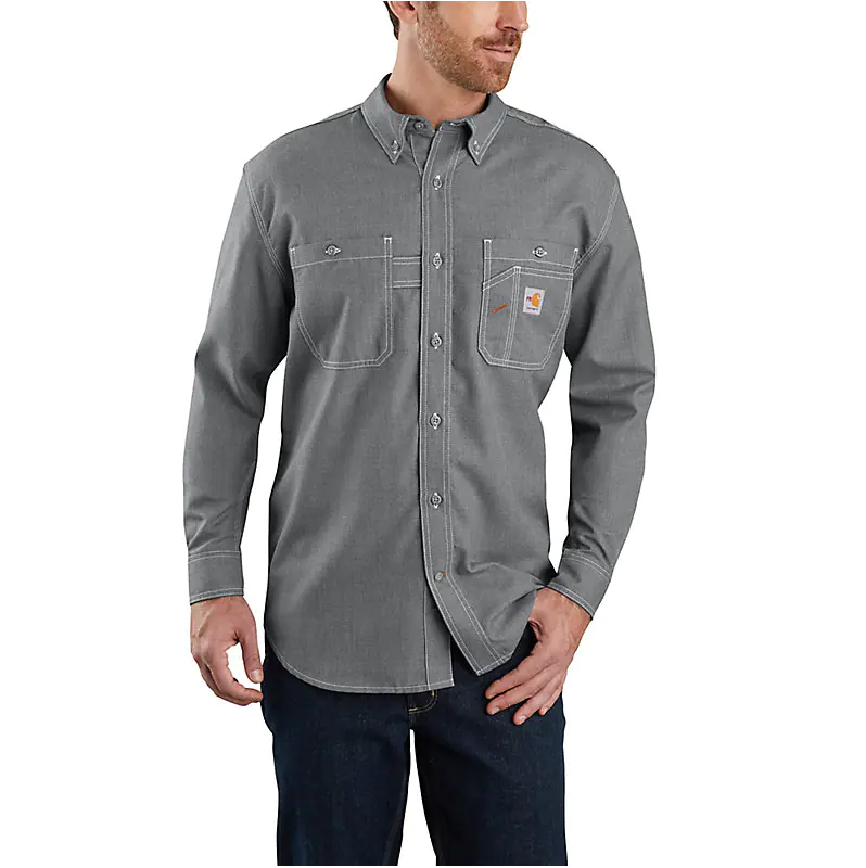 FLAME-RESISTANT CARHARTT FORCE® LOOSE FIT LIGHTWEIGHT LONG-SLEEVE BUTTON-FRONT SHIRT