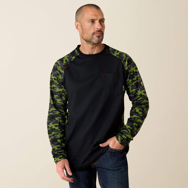 ARIAT - FR AC Stretch Camo Baseball T-Shirt