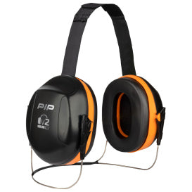 PIP - V2 Passive Ear Muff With  Neckband - NRR 25 Black/Neon  Orange