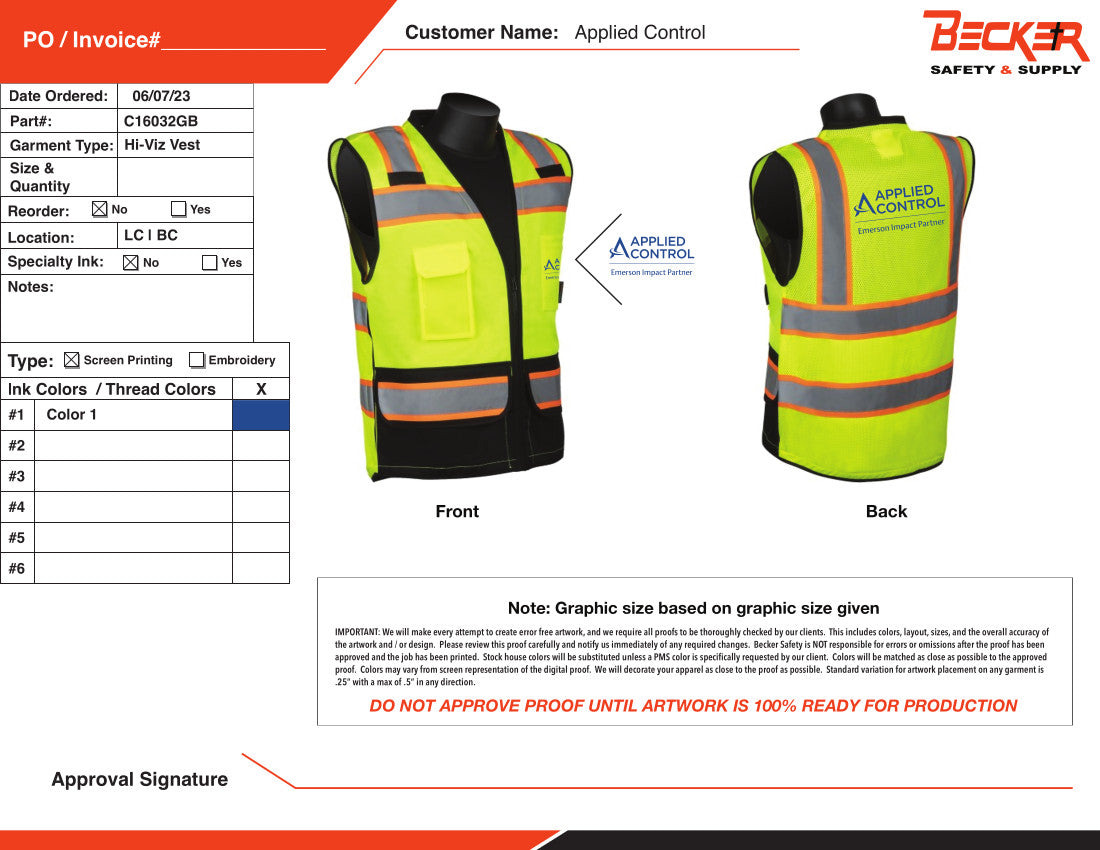 HEATPRESS FOR VESTS "Small" Left Front Chest