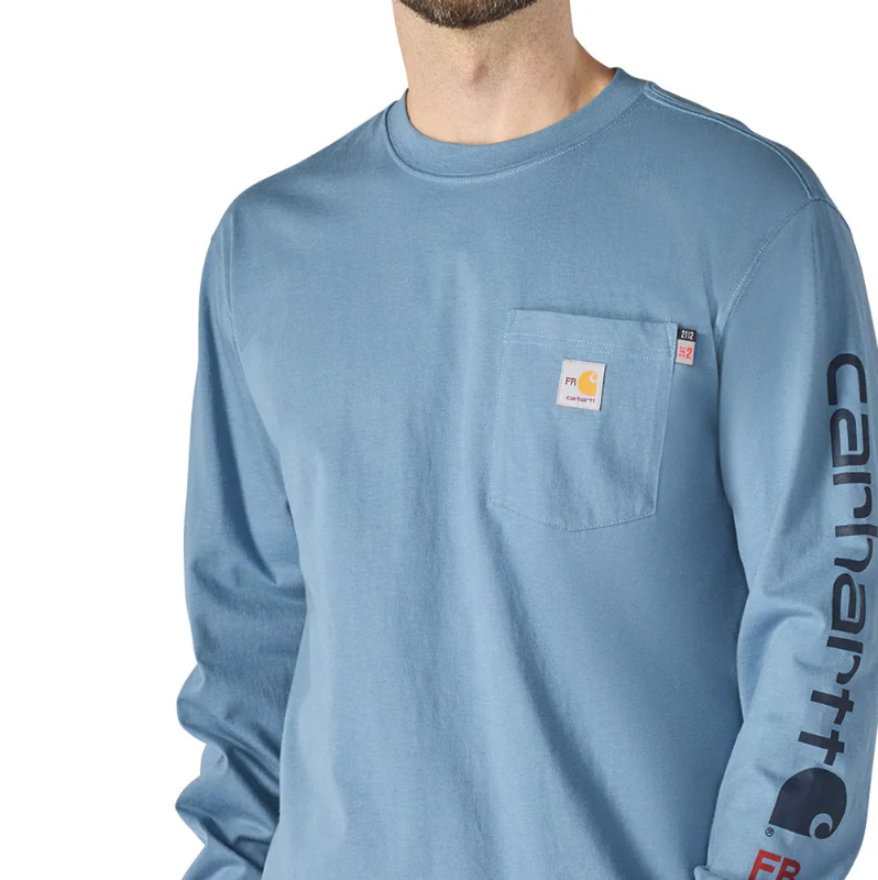 Flame Resistant Carhartt Force® Loose Fit Midweight Long-Sleeve Logo Graphic T-Shirt