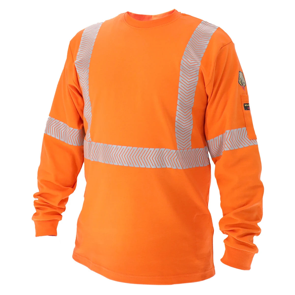 BLACK STALLION - 7 oz. FR Cotton Knit Long-Sleeve Shirt w/2"relectictive, Orange - S-4XL